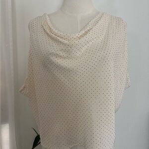 Bebe Cream Dotted Blouse